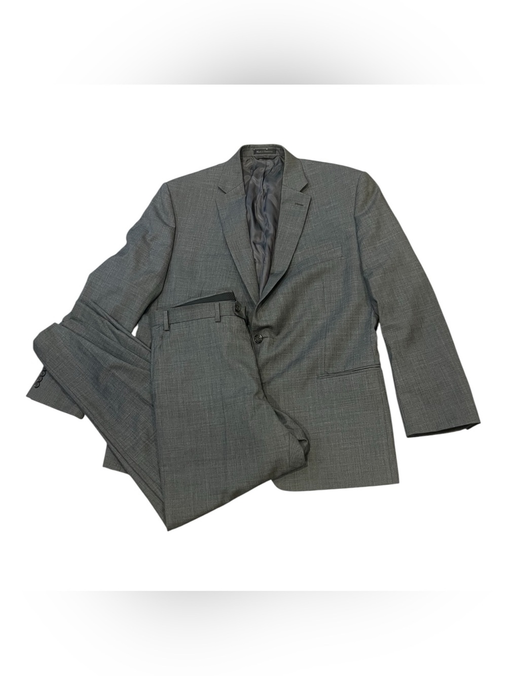 Lauren Ralph Lauren 100% Wool Charcoal Gray Two-Piece Suit 46 Chest 38 Waist